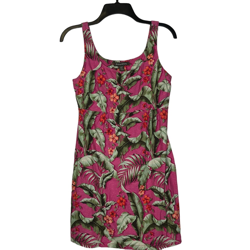 Tommy Bahama Pink Tropical Leaf Mini Dress